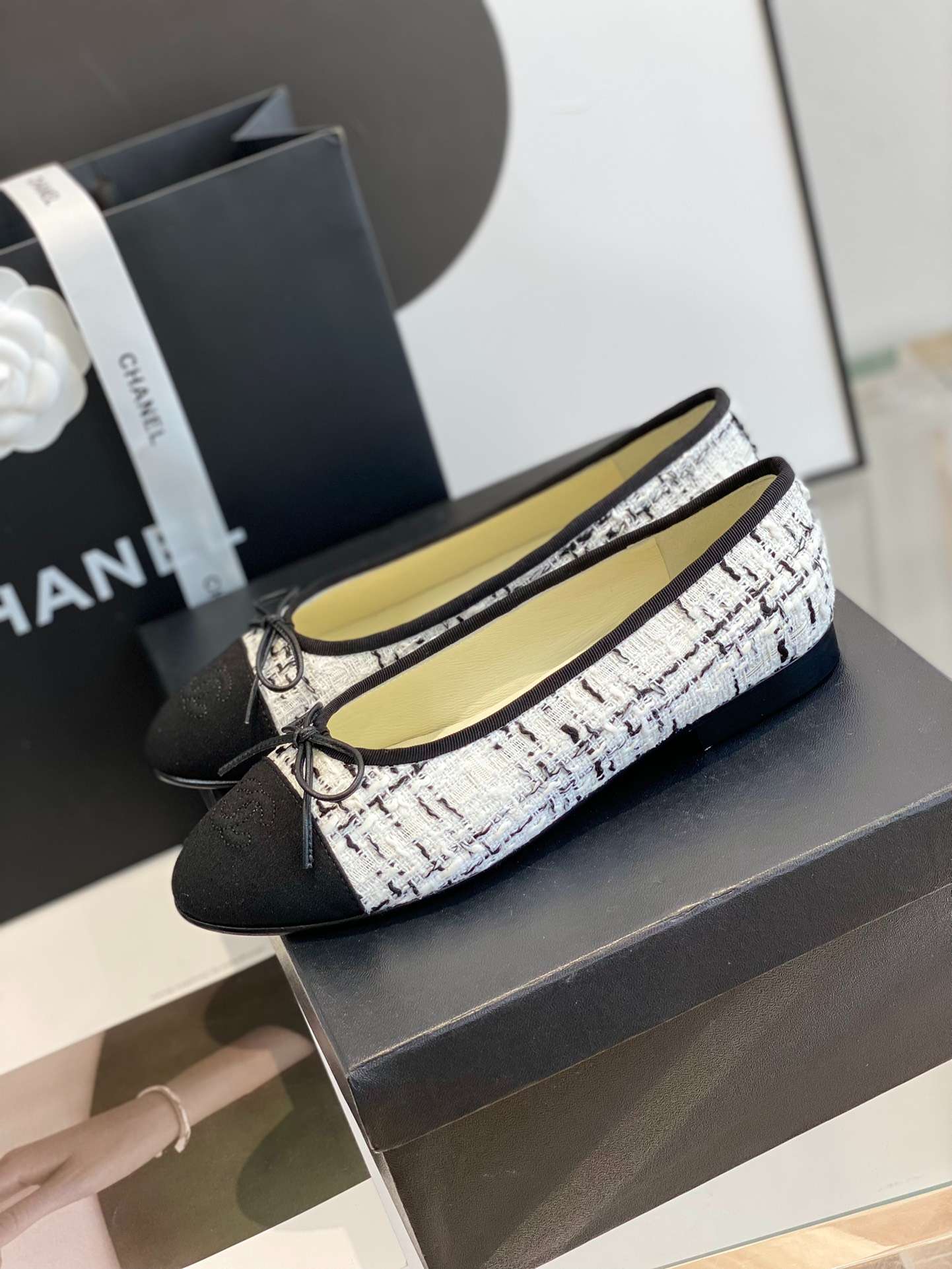 Ch**el Ballet Flats White For Women