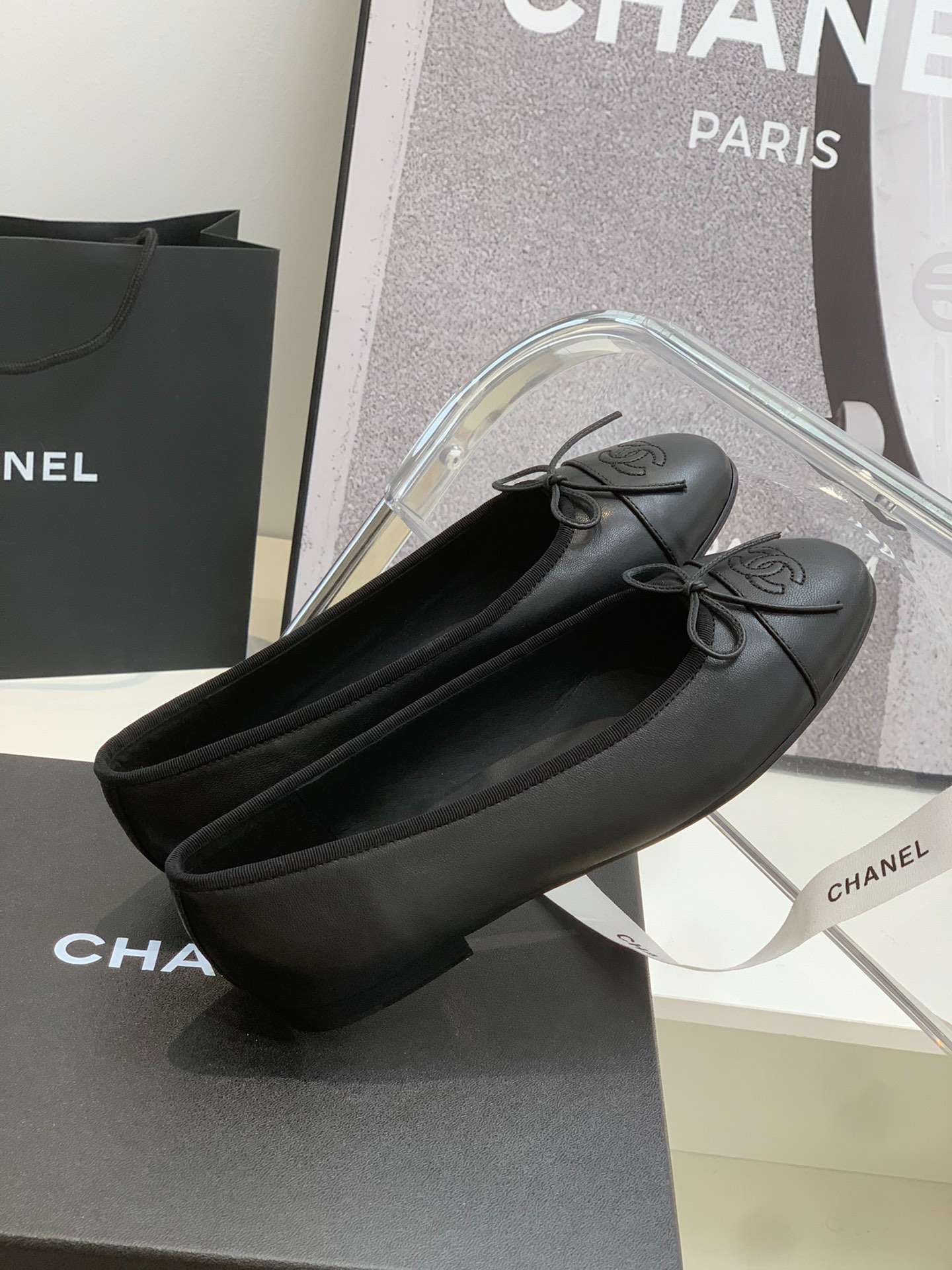 Ch**el Ballet Flats Black For Women