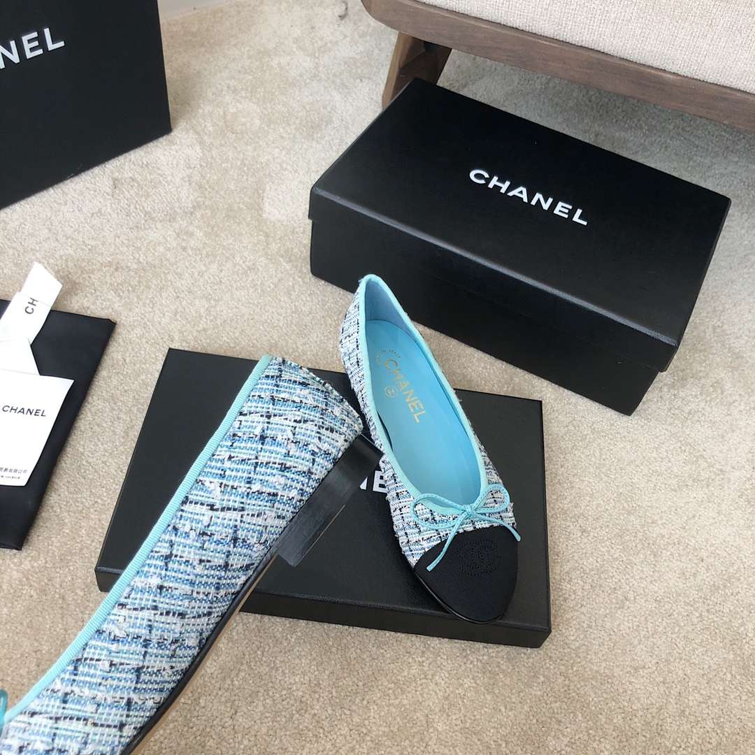 Ch**el Ballet Flats Blue For Women