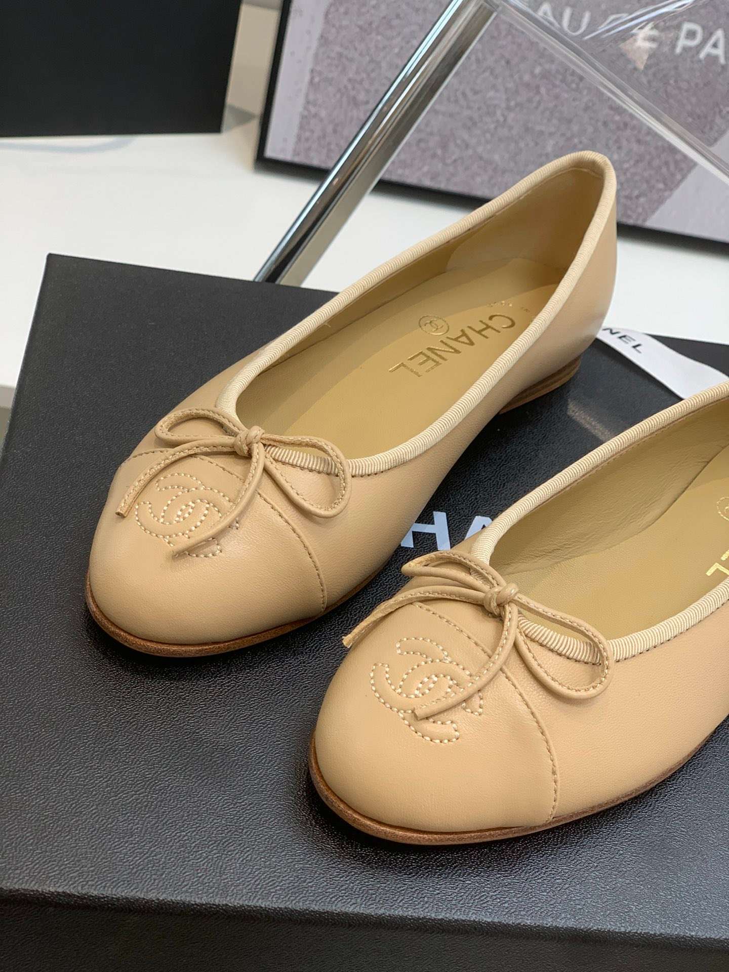Ch**el Ballet Flats Cream For Women