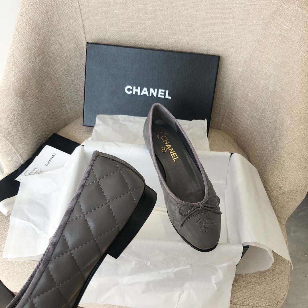 Ch**el Ballet Flats Dark Grey For Women