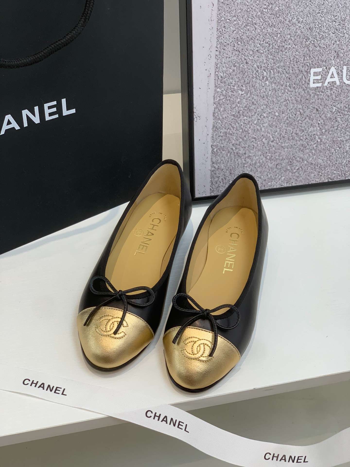 Ch**el Ballet Flats Black For Women