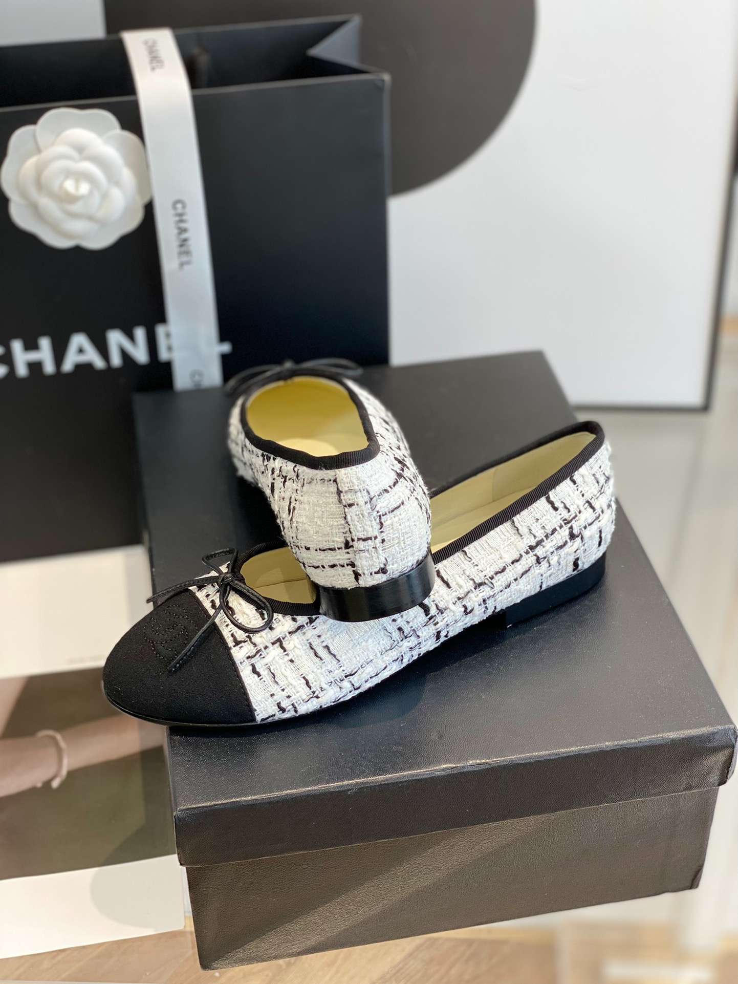 Ch**el Ballet Flats White For Women