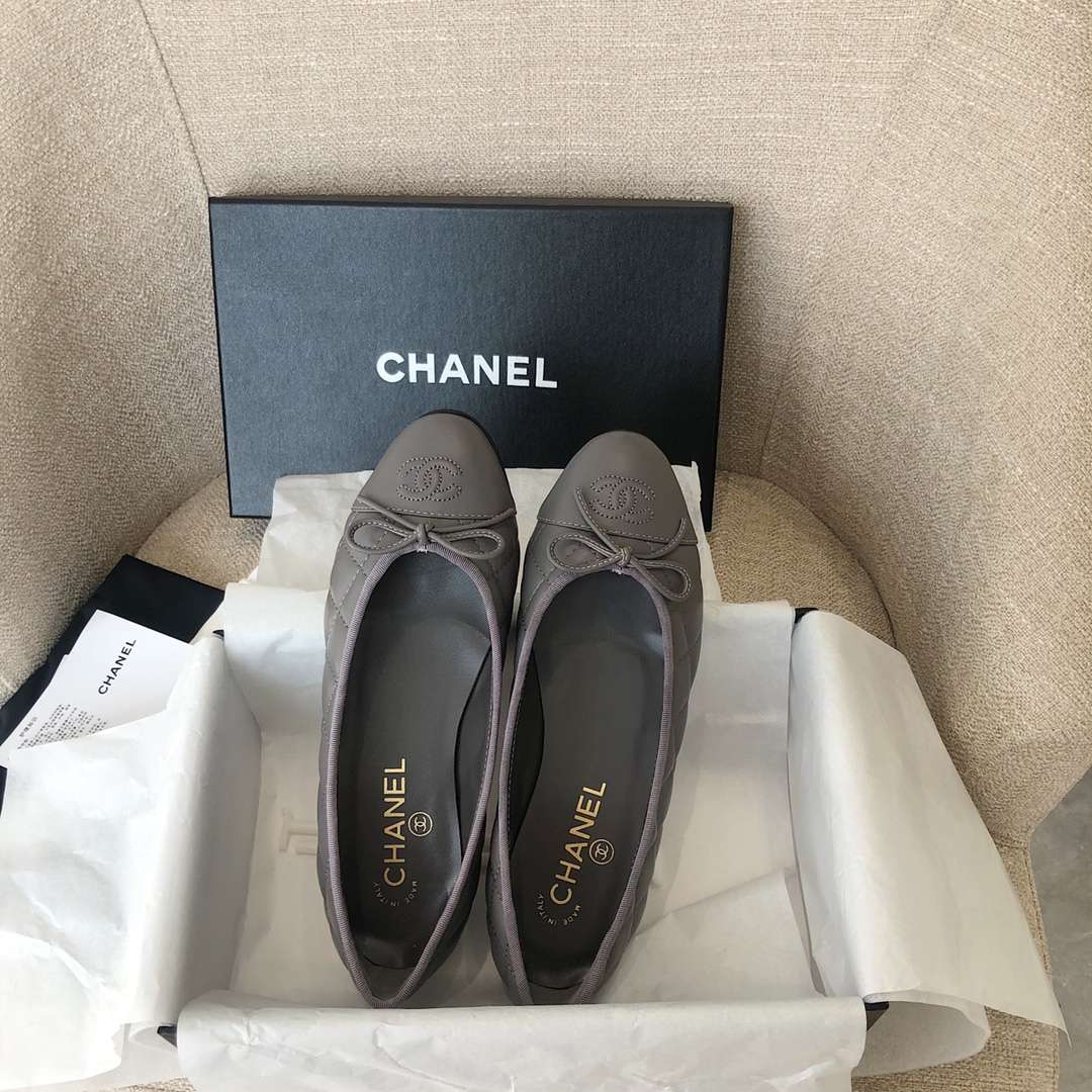 Ch**el Ballet Flats Dark Grey For Women