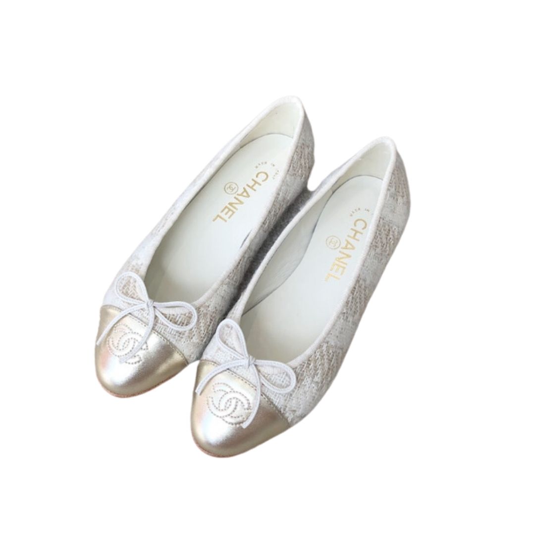 Ch**el Ballet Flats White For Women