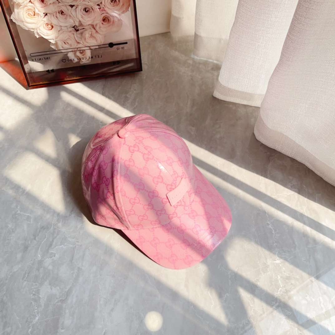 Gvc*1 GG Canvas Baseball Hat Pink For Women