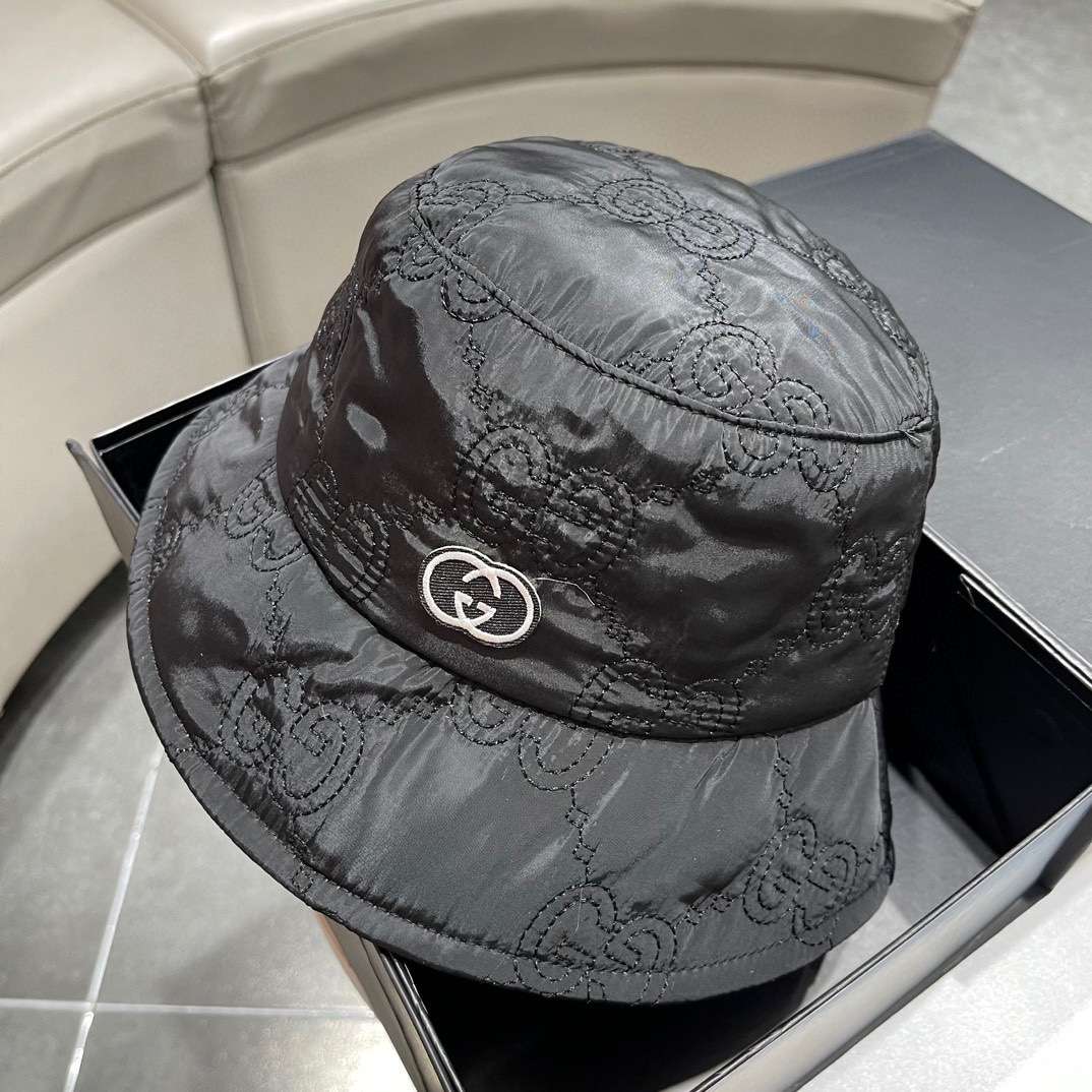 Gvc*1 Quilted Bucket Hat Black For Women