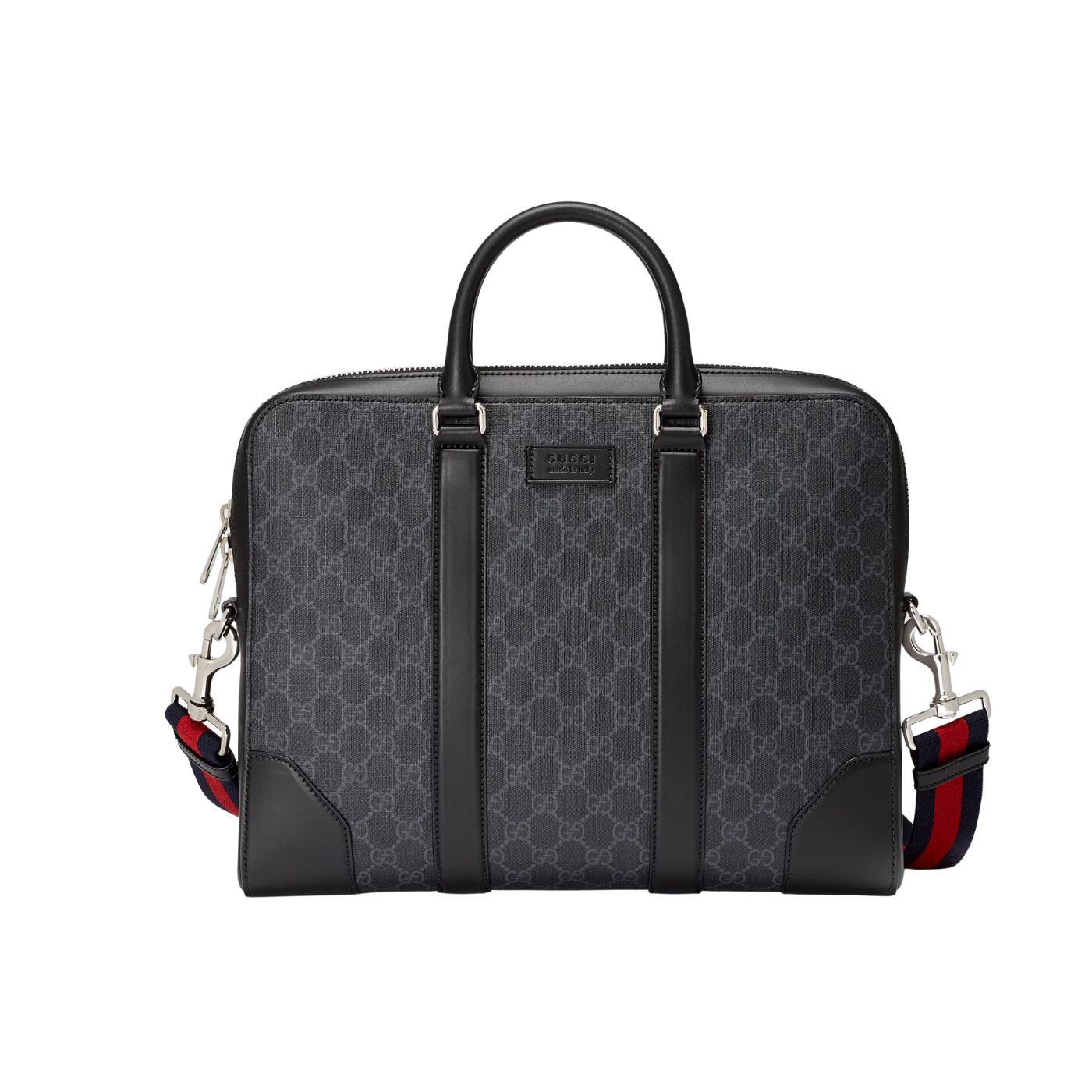 Gvc*1 Black Briefcase GG Grey For Men 36cm / 12.2in 474135 K5RLN 1095