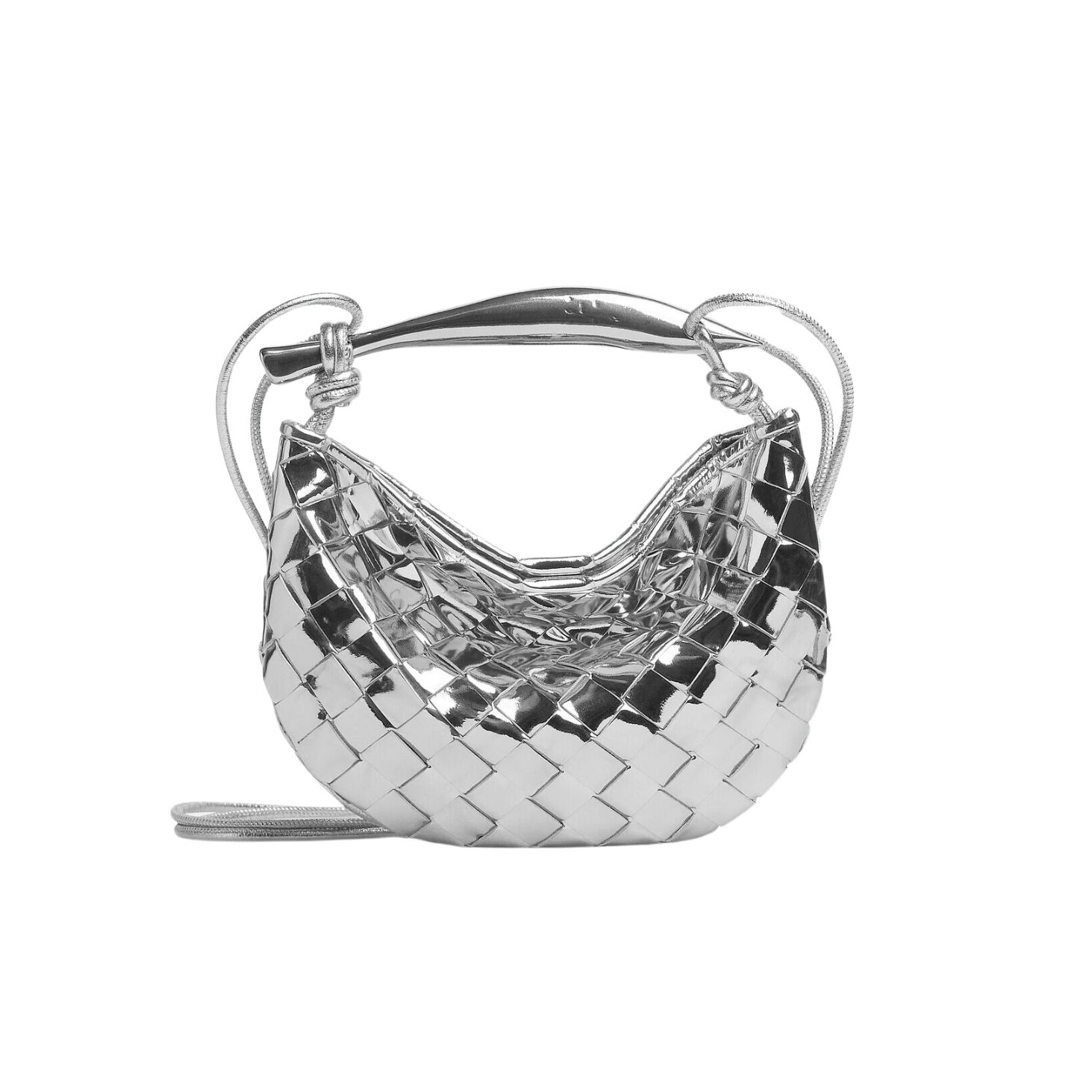 B0tt*ga Ven*ta Mini Sardine Silver Bag 744267V3QM28140- 7.9 Inches/ 20 Cm