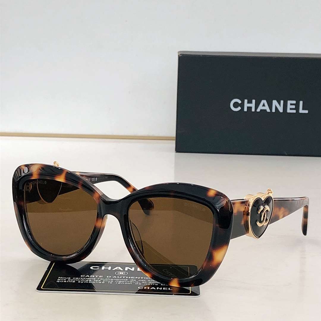 Ch**el Plastic Sunglasses Brown For Women