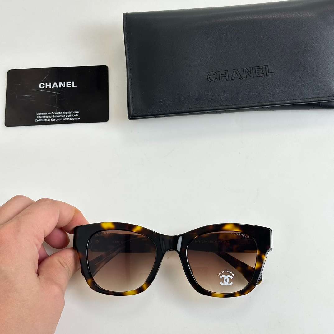 Ch**el Square Sunglasses Brown For Women