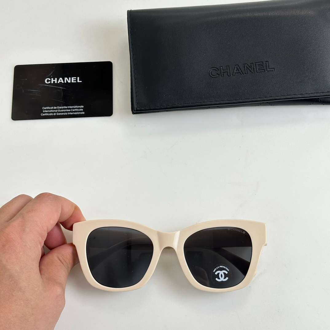 Ch**el Square Sunglasses White For Women