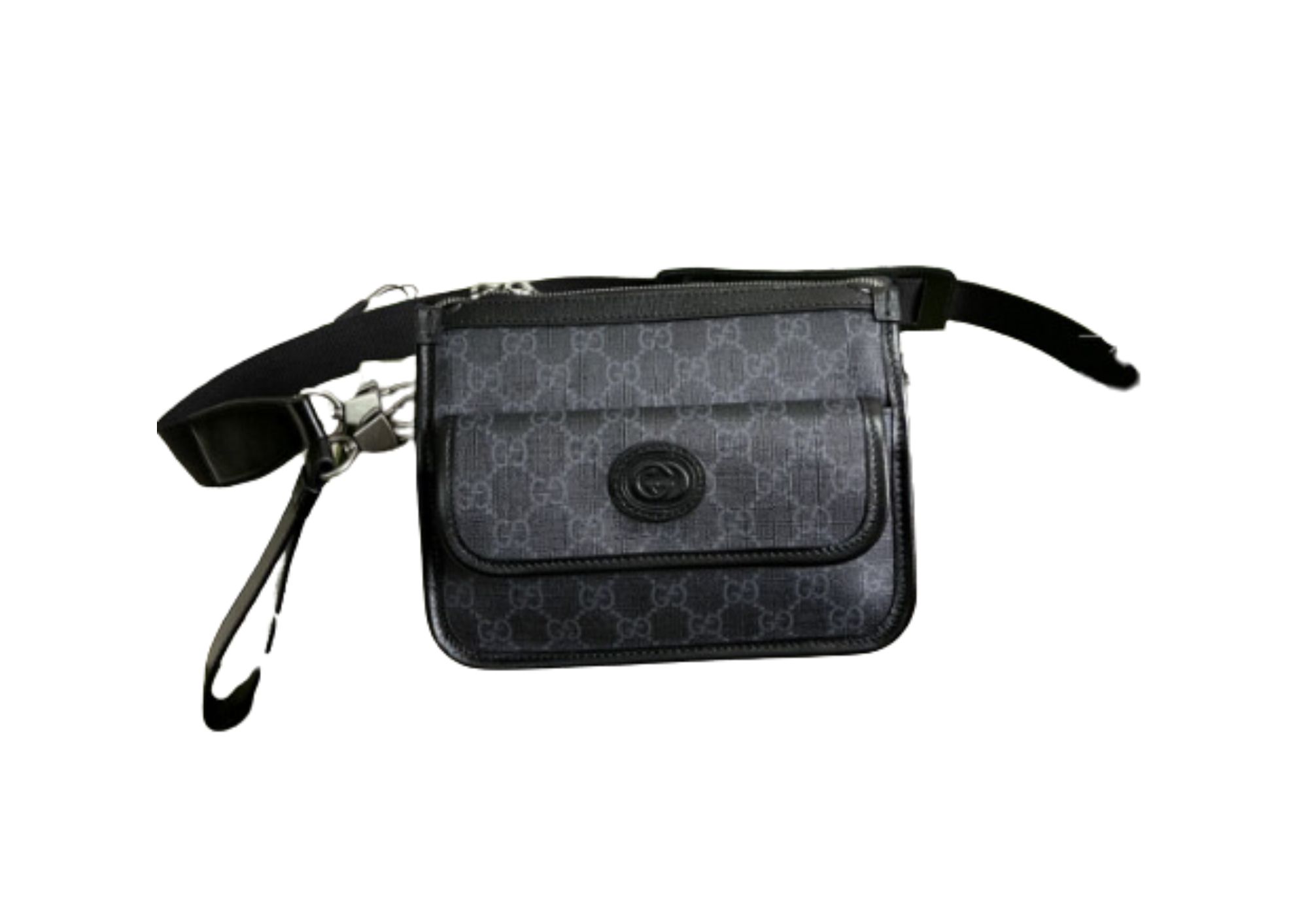 Gvc*1 Messenger Bag With Interlocking G Black Svp*me Canvas For Men 8in/21cm 674164 92THN 1000