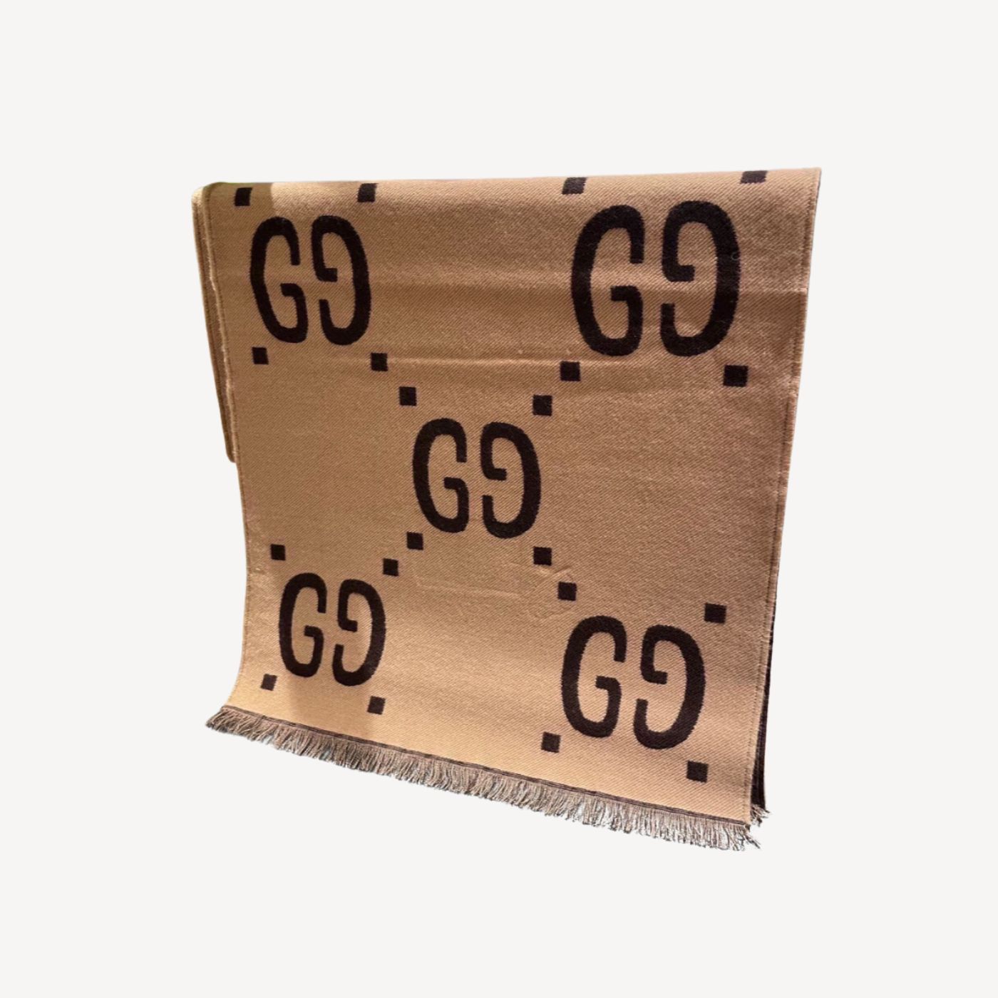 Gvc*1 Wool Silk Scarf Beige For Women