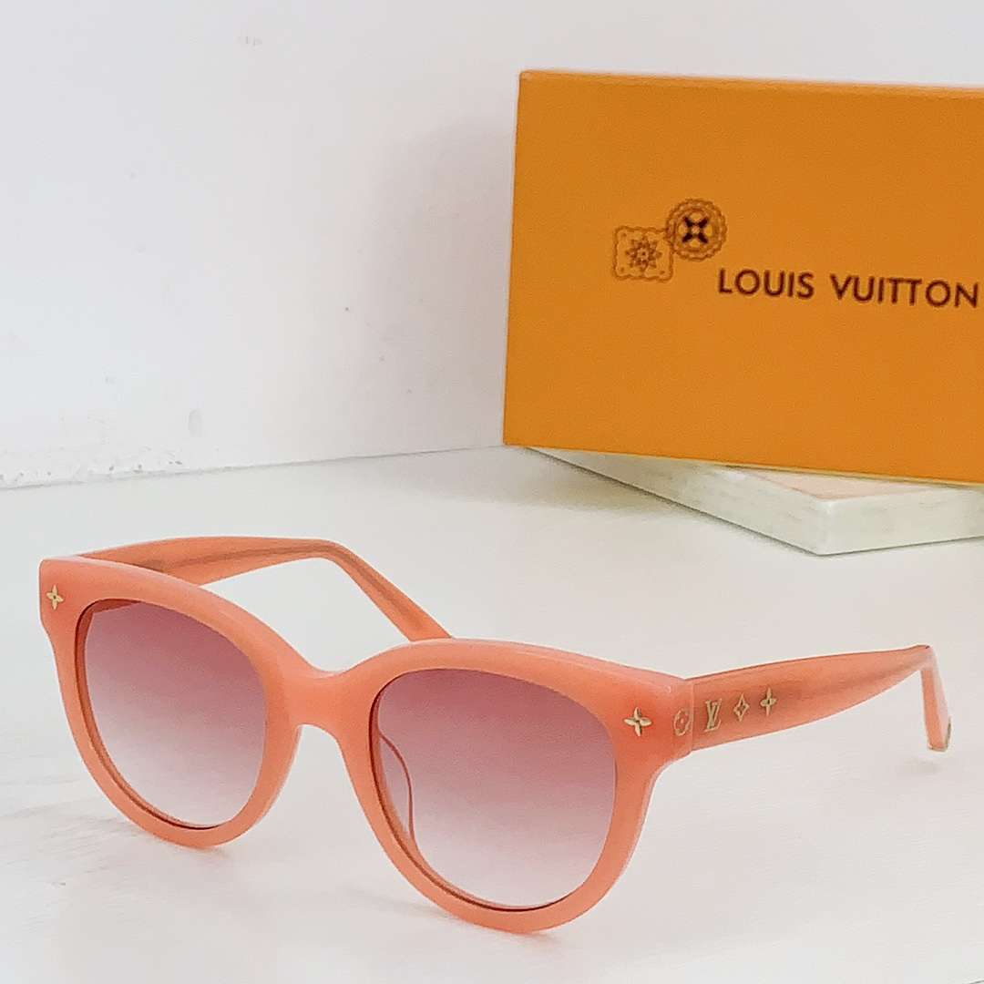 L0vis Vvtt0n Monogram Round Sunglasses Orange For Women