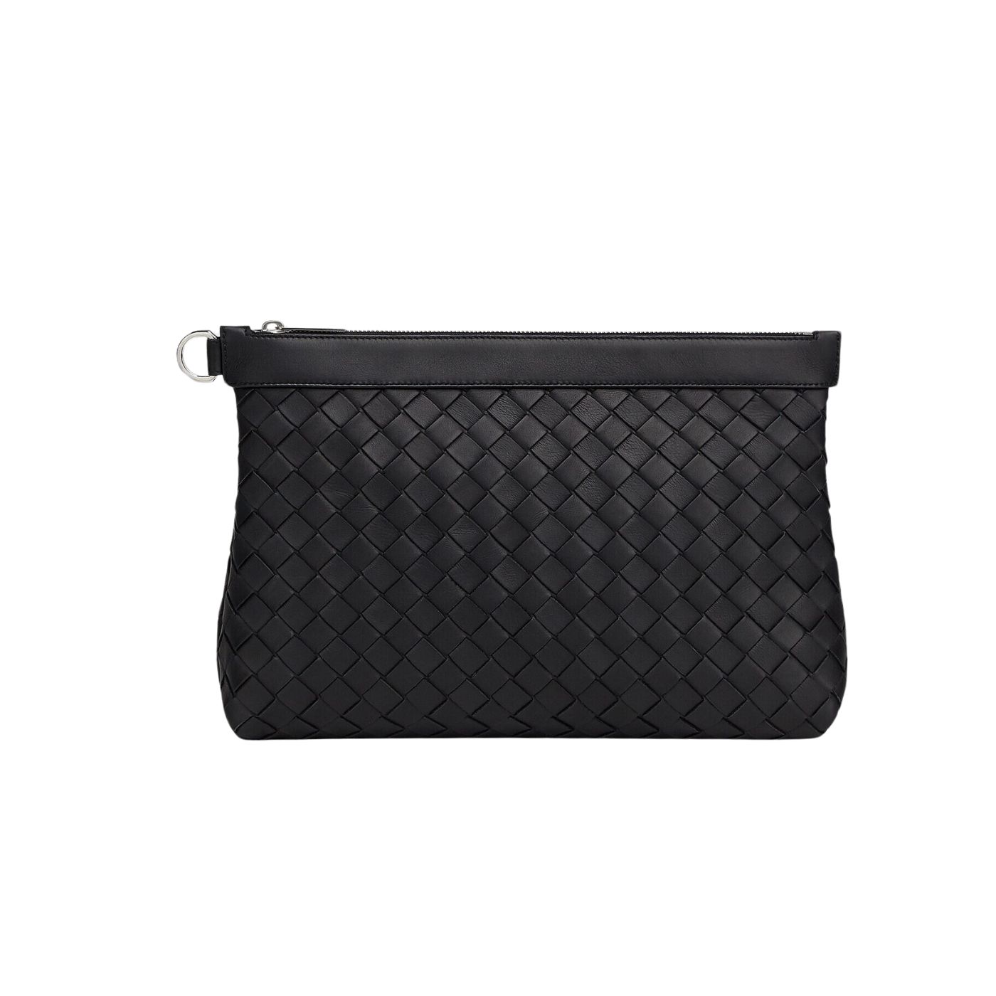 B0tt*ga Ven*ta Medium Intrecciato Zipped Pouch Black For Men 33cm / 13in 651852V0E518803