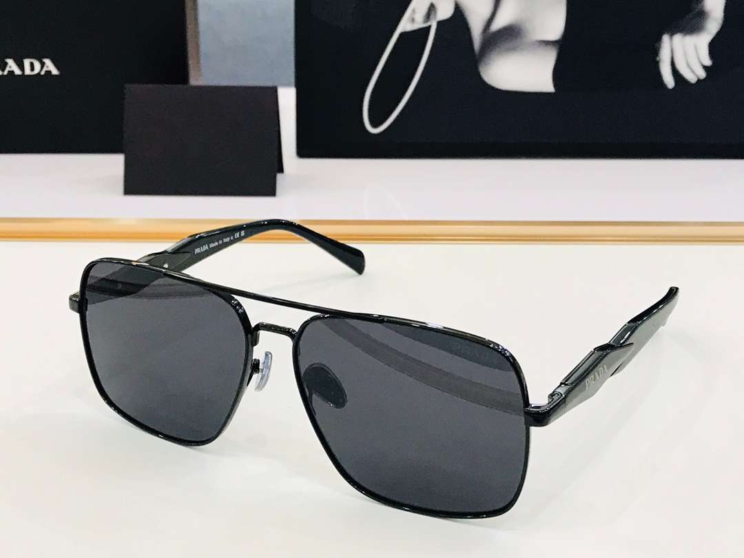 Pra*a Letter Logo Sunglasses Black For Women