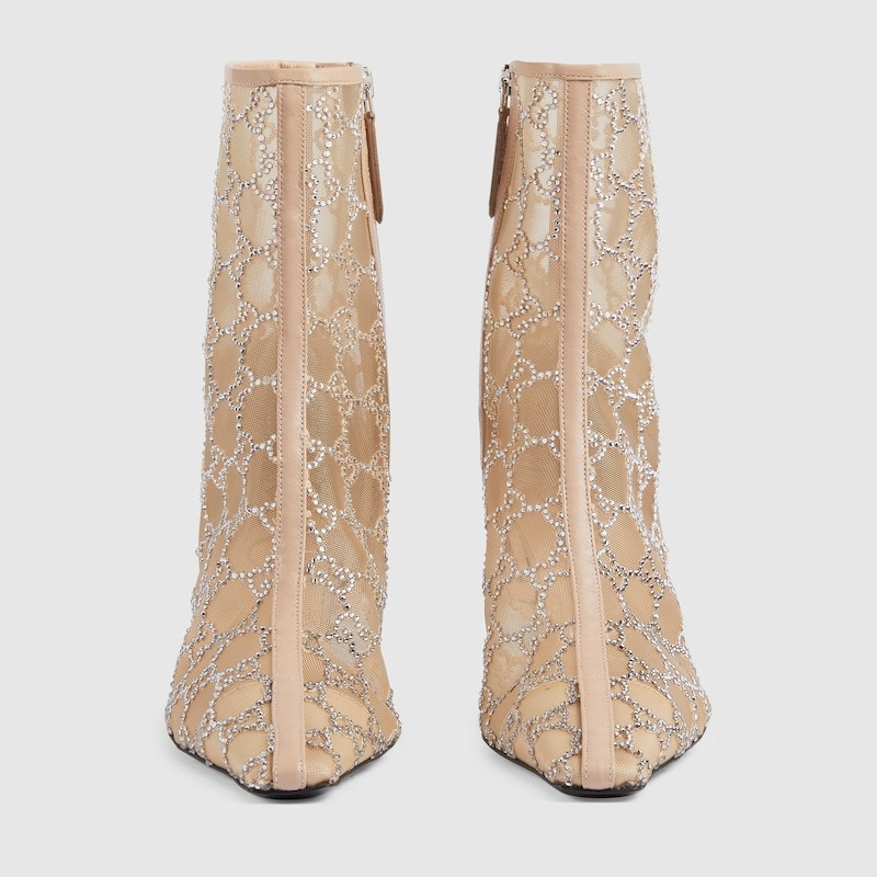 Gvc*1 GG Mid-Heel Boots Rose Beige For Women- ‎750228 F13B0 9941