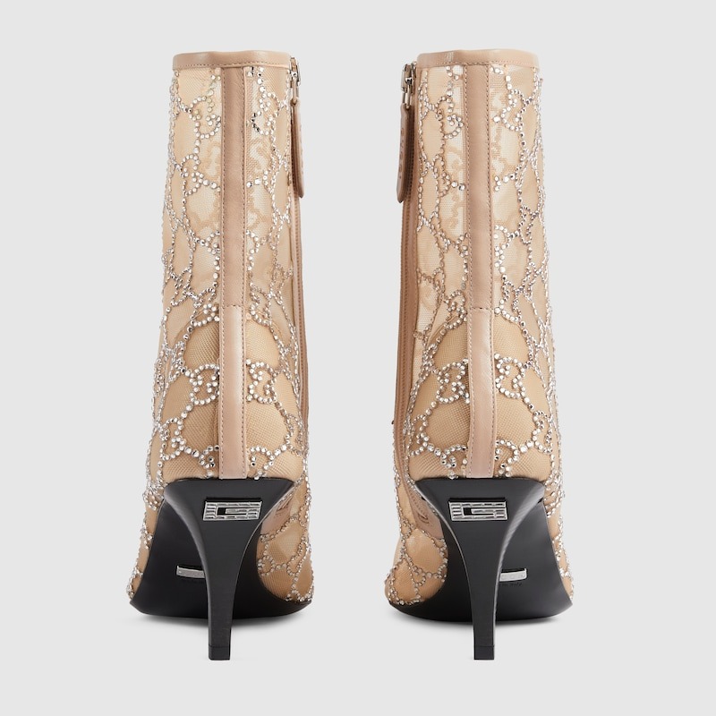 Gvc*1 GG Mid-Heel Boots Rose Beige For Women- ‎750228 F13B0 9941