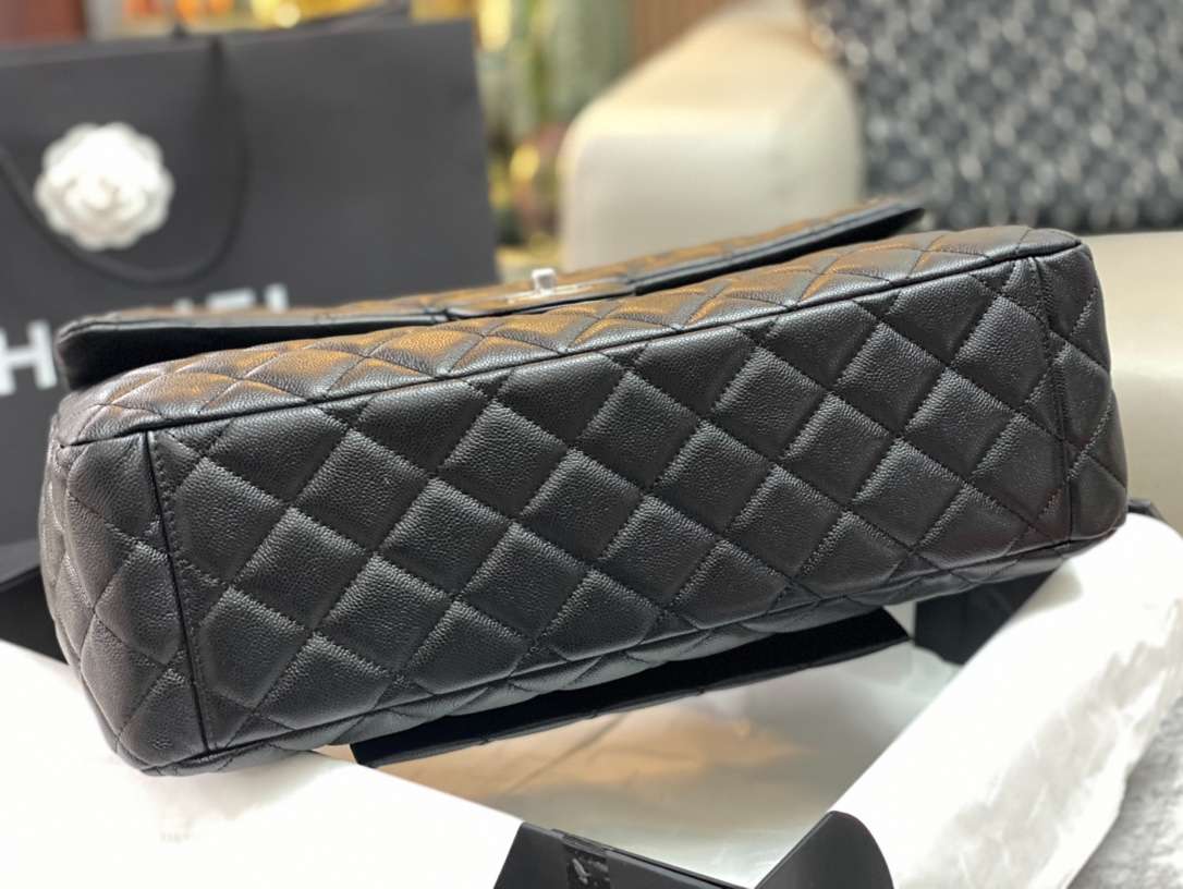 Ch**el Maxi Jumbo XL Classic Bag Black For Women 35cm/13.8in