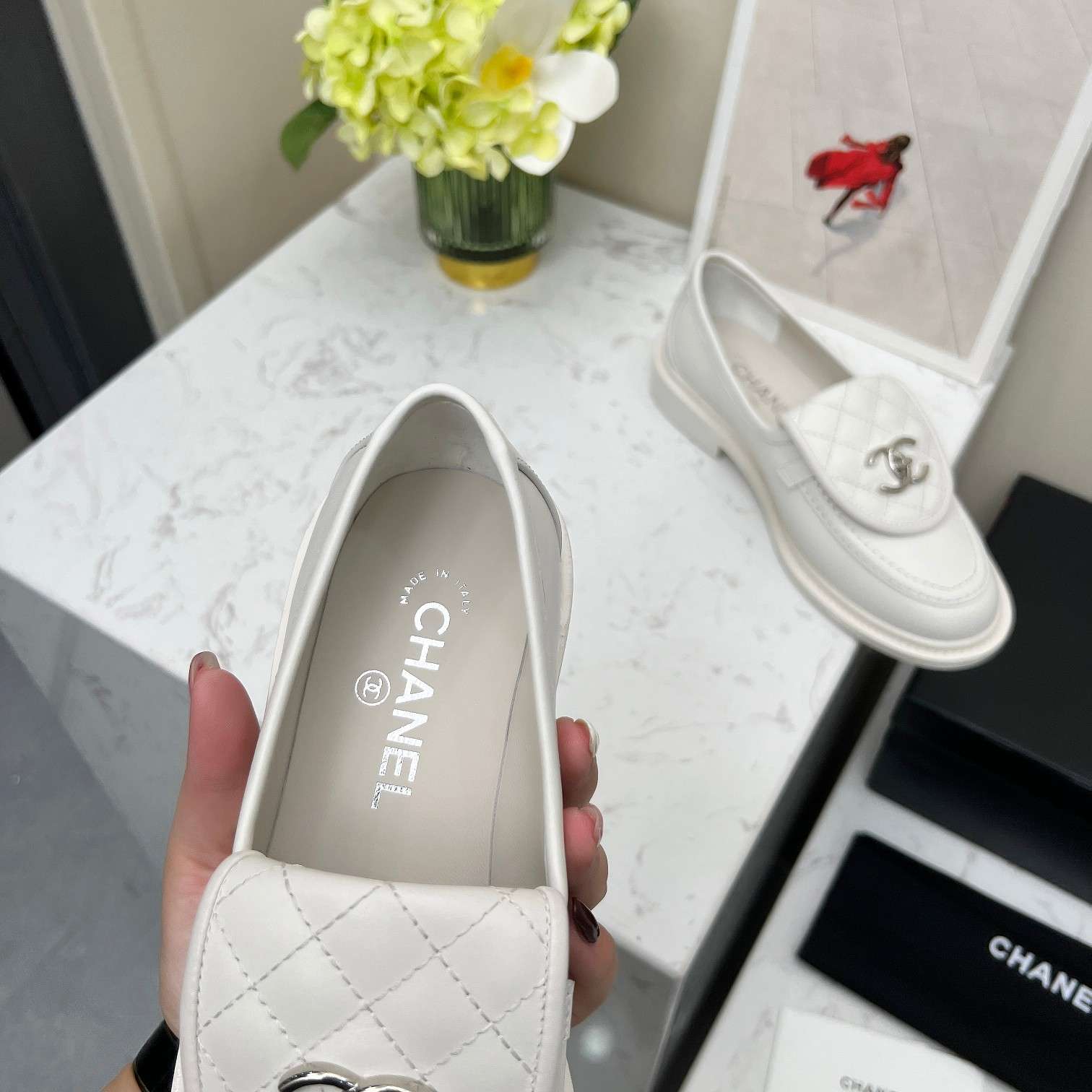 Ch**el Moccasins White For Women