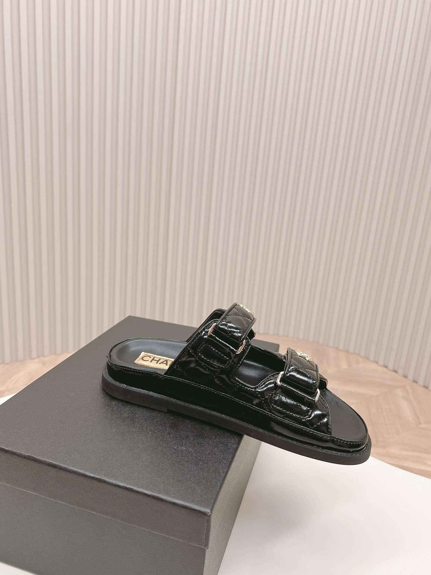 Ch**el Sandals With Ch**el Logo Black For Women