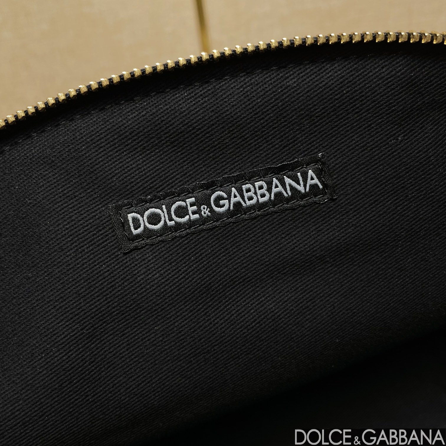 Dolce & Gabbana Patchwork Denim Make-Up Bag With Baroque Logo Grey For Women 9.4in/24cm