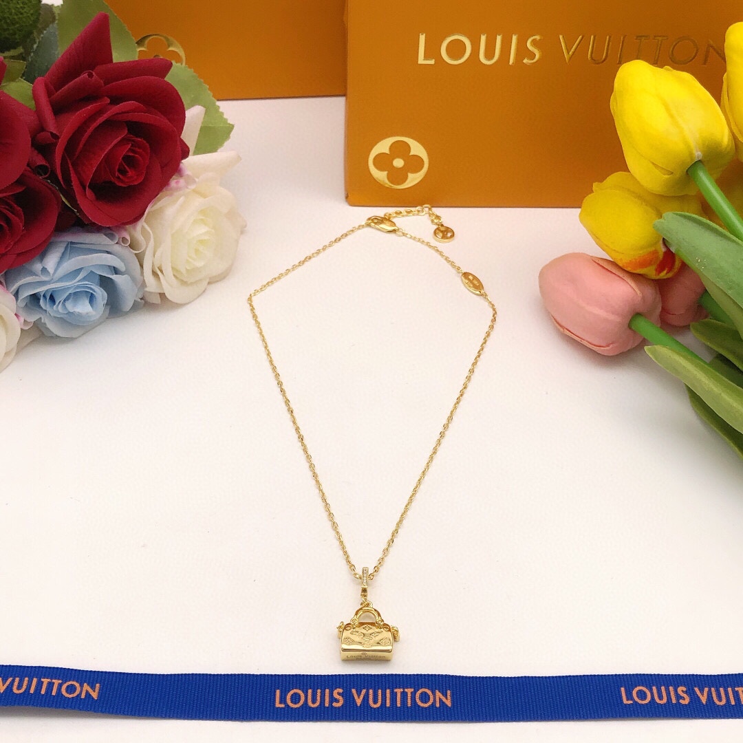 L0vis Vvtt0n Bag Necklace Gold For Women