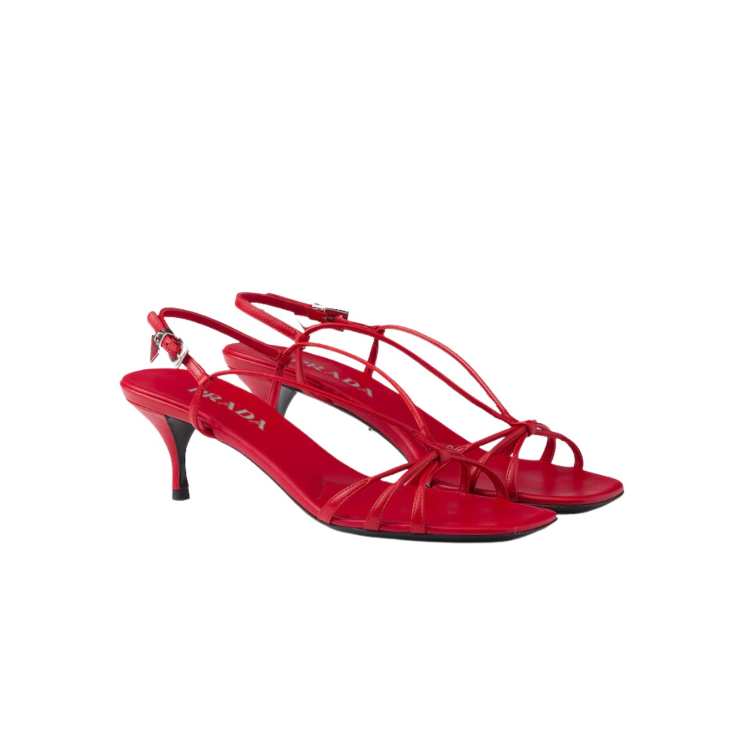 Pra*a Heeled Sandals Red For Women 1X504N_011_F0011_F_055