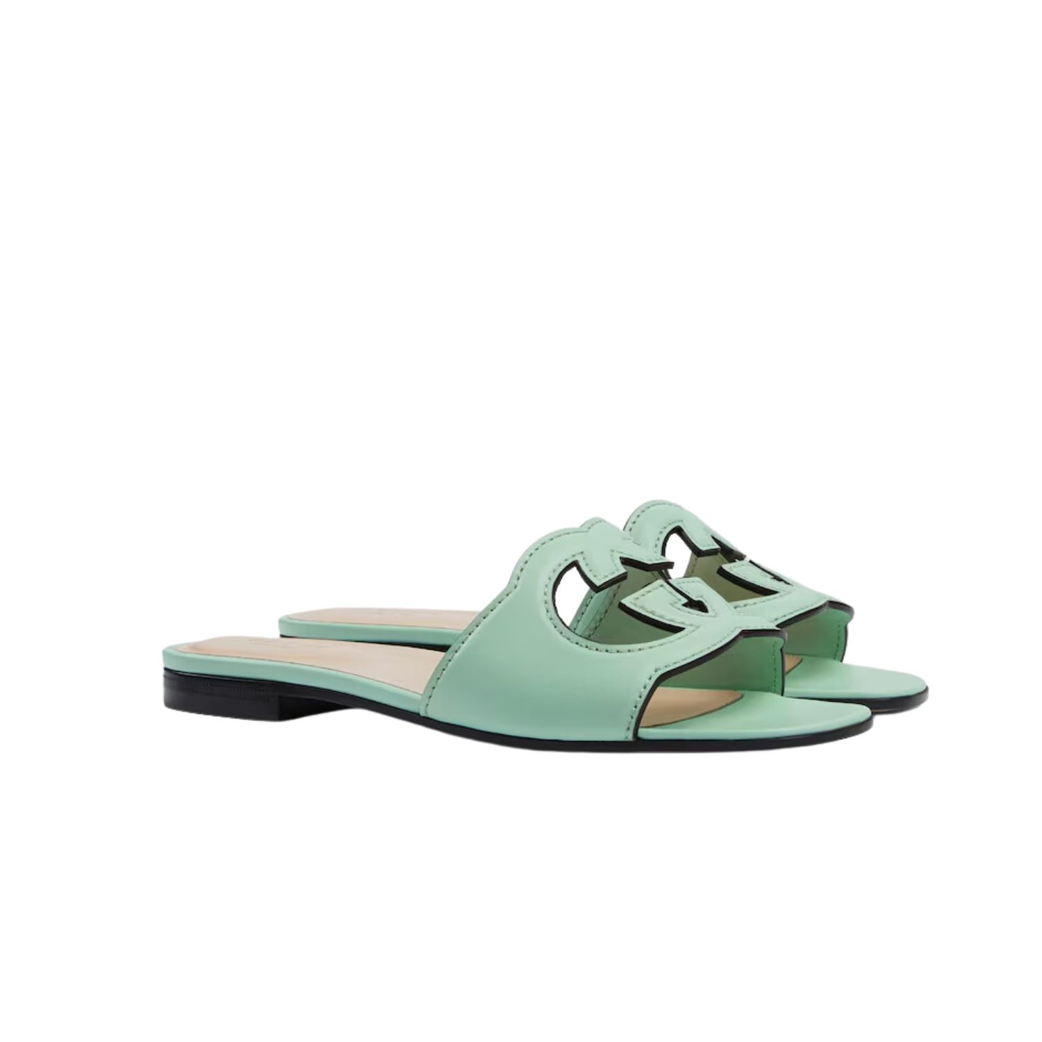 Gvc*1 Interlocking G Cut-Out Sandal Green For Women 694451 US000 4817