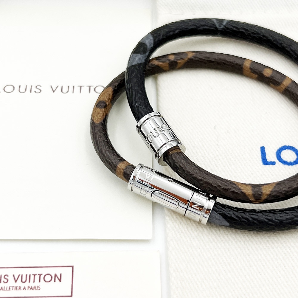 L0vis Vvtt0n Keep It Double Monogram Bracelet Brown For Women