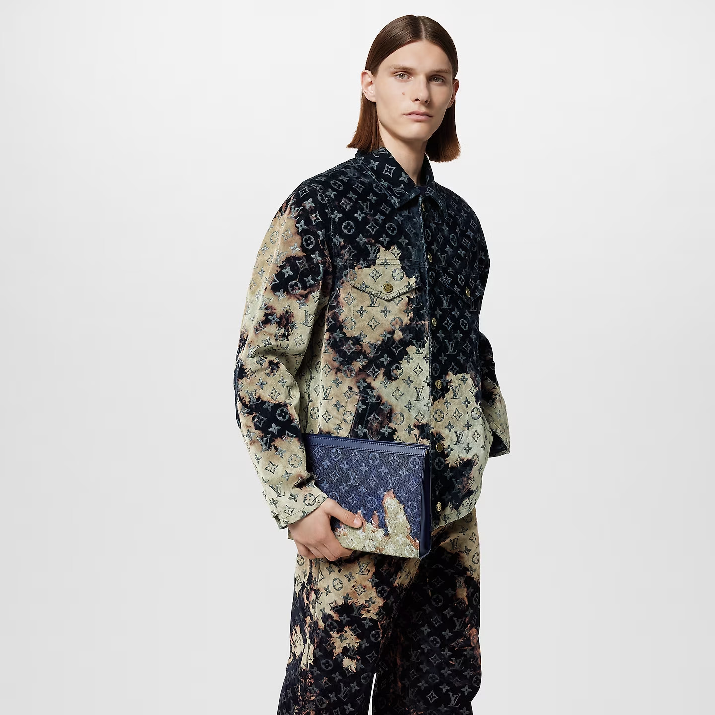 L0vis Vvtt0n Pochette Voyage Bag Blue For Men 10,6in/27cm M82825