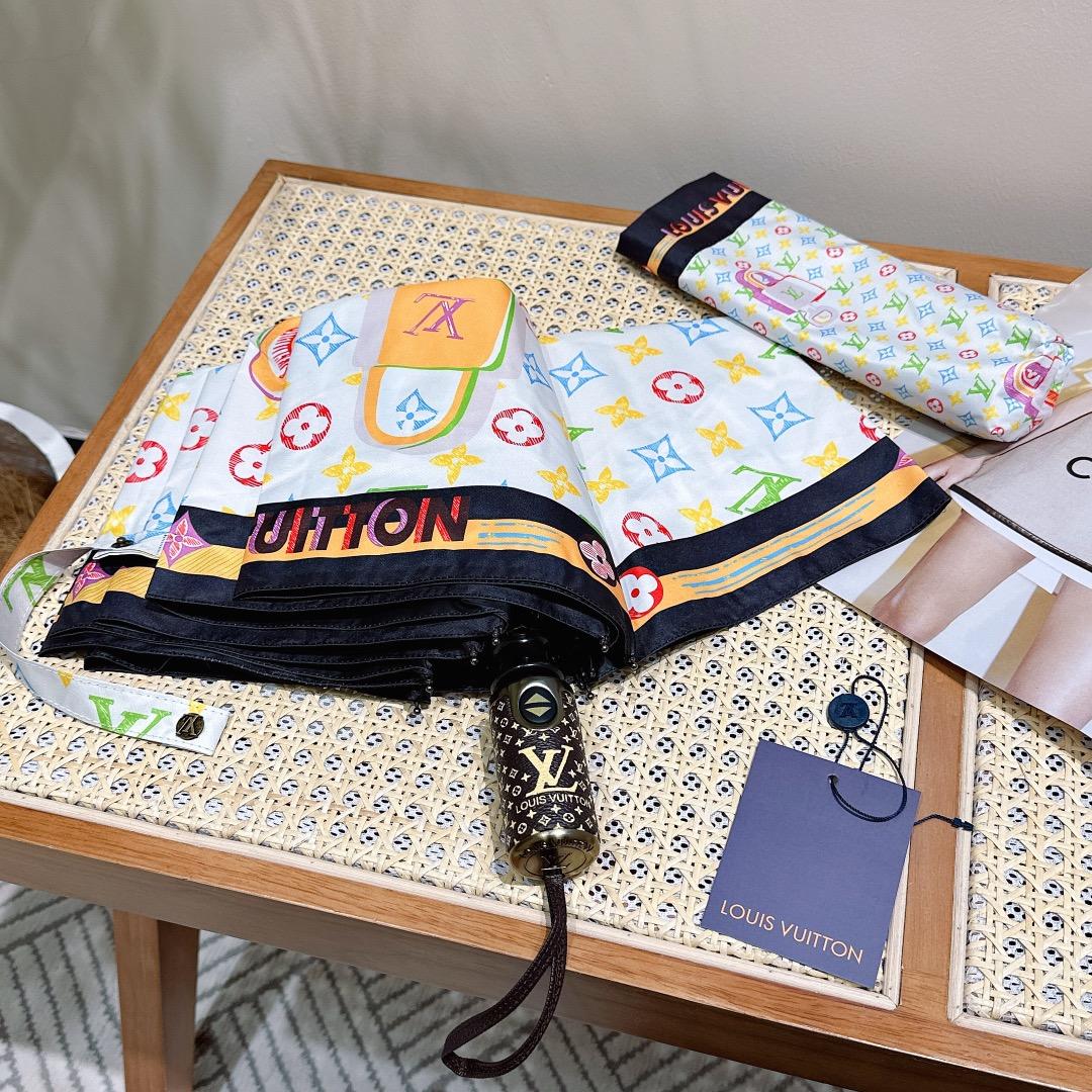 L0vis Vvtt0n Monogram Printed Umbrella White