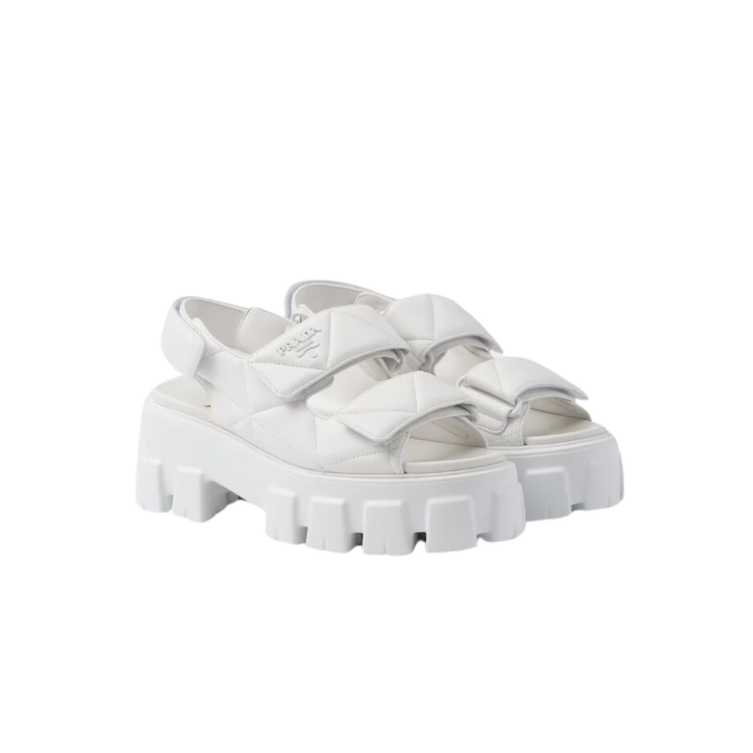 Pra*a Monolith Nappa Sandals White For Women 1X439N_038_F0009_F_055