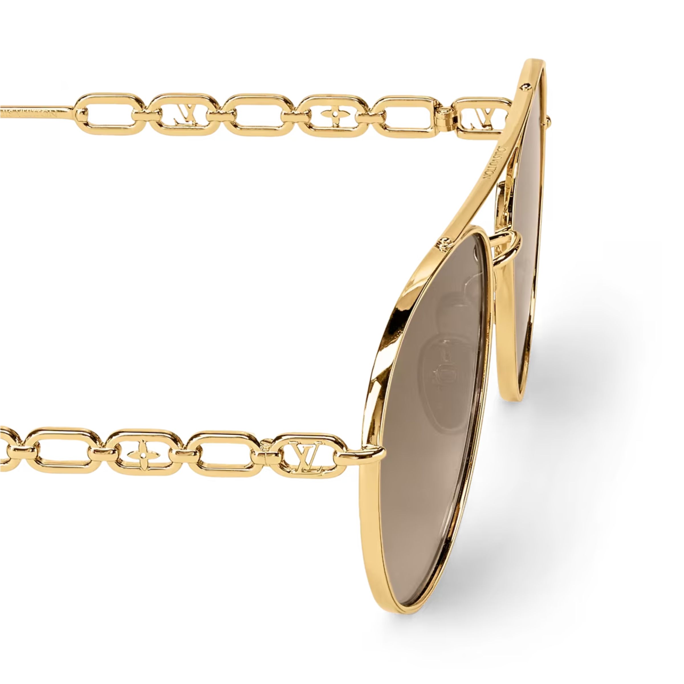 L0vis Vvtt0n My LV Chain Pilot Sunglasses Gold For Women Z1539W