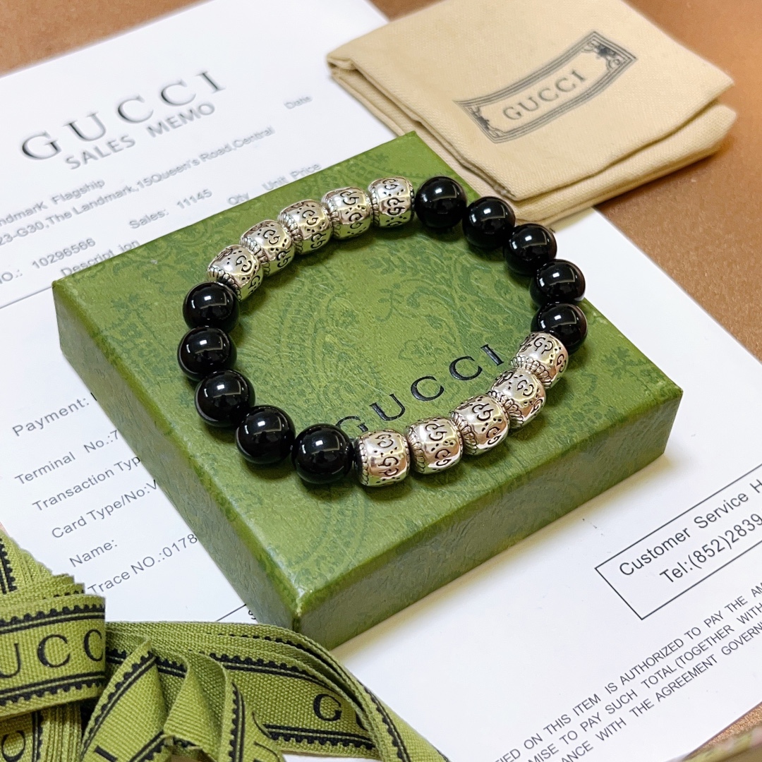 Gvc*1 Natural Stone Bracelet Black For Women