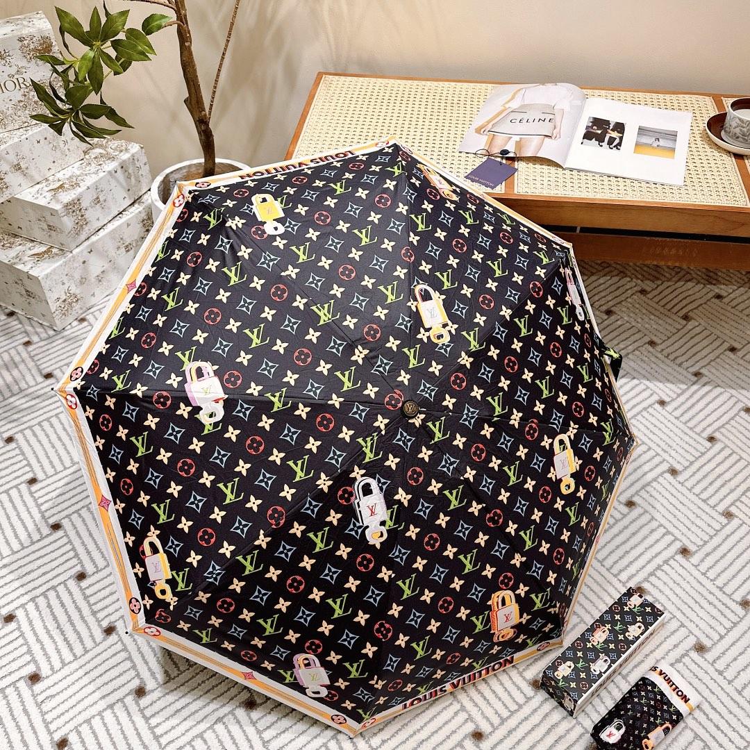 L0vis Vvtt0n Opening Folding Monogram Umbrella Black