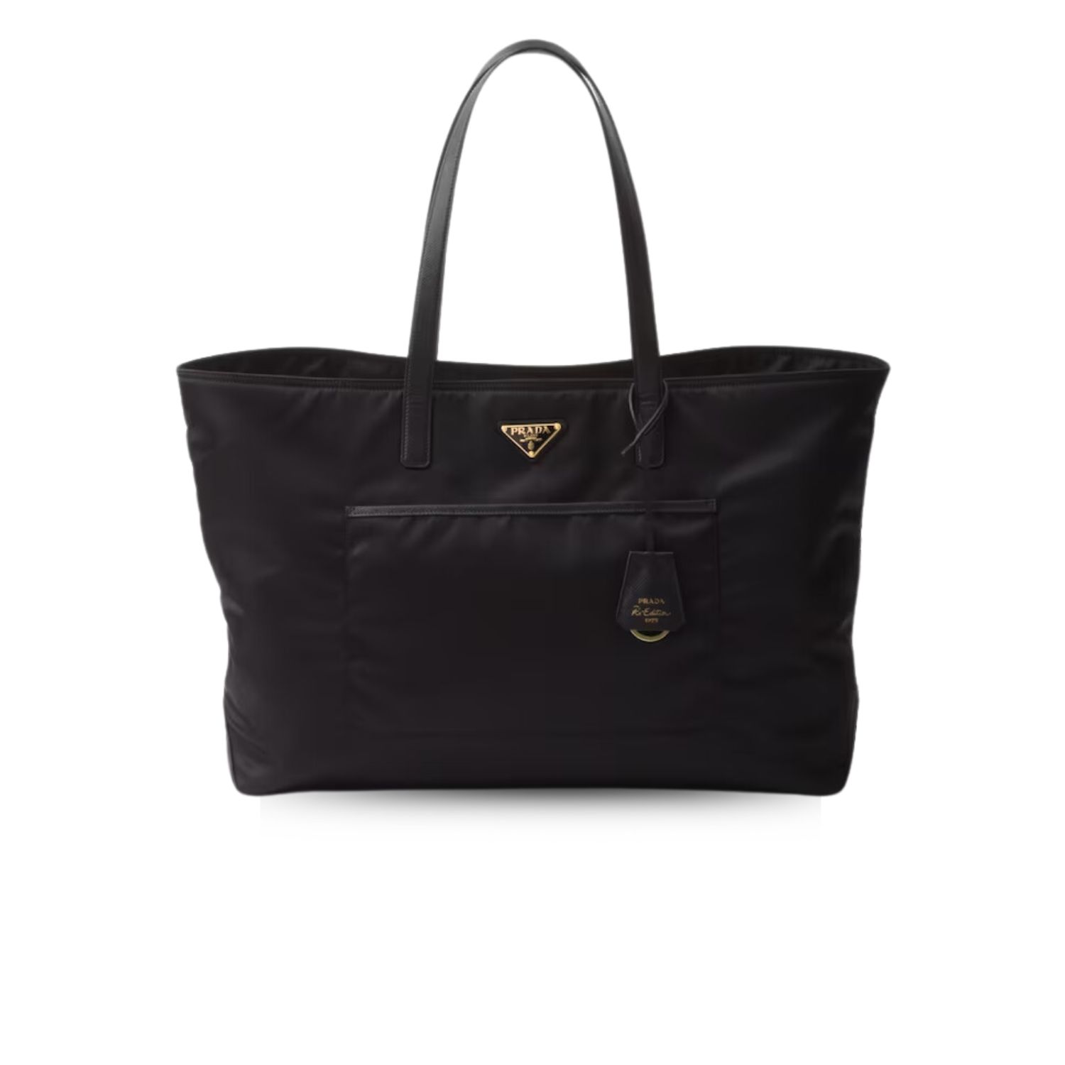 Pra*a Re-Edition 1978 Large Re-Nylon And Saffiano Tote Bag Black For Women 16.9 Inches/ 43 Cm 1BG527_R064_F0002_V_OOO