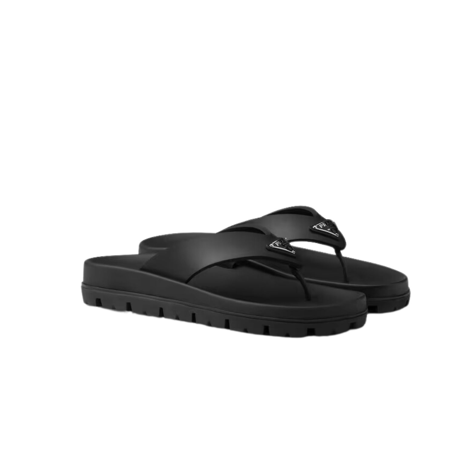 Pra*a Rubber Thong Sandals Black For Women 1Y420N_3LKK_F0002_F_020