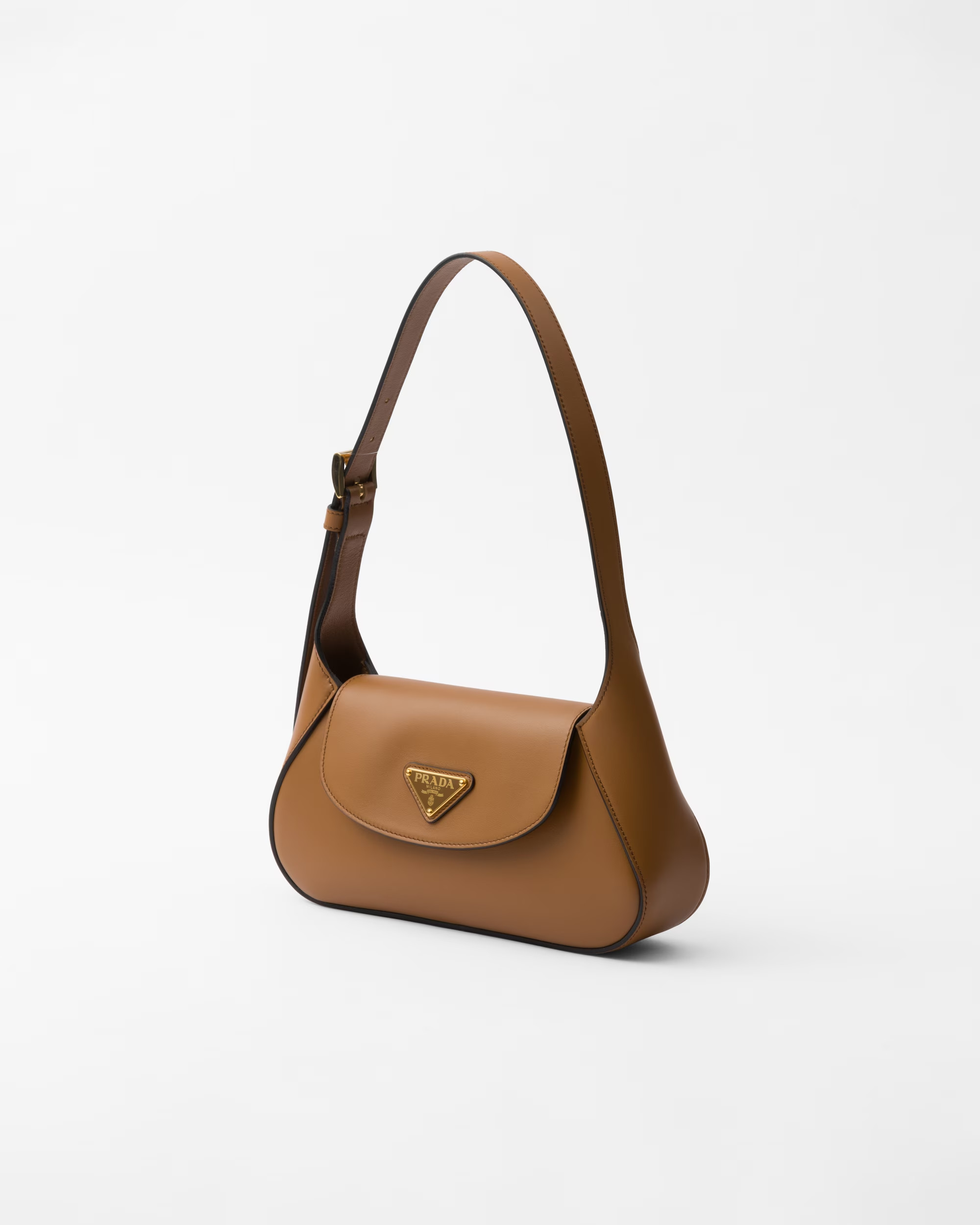 [True-to-ORIGINAL] Pra*a Small Shoulder Bag Brown For Women 9,8in/25cm