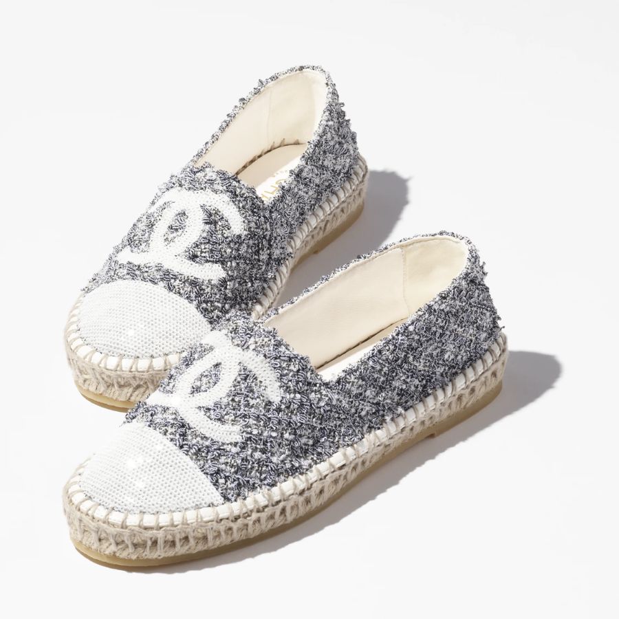 Ch**el Espadrilles White And Black For Women- G45602 B16103 NW250