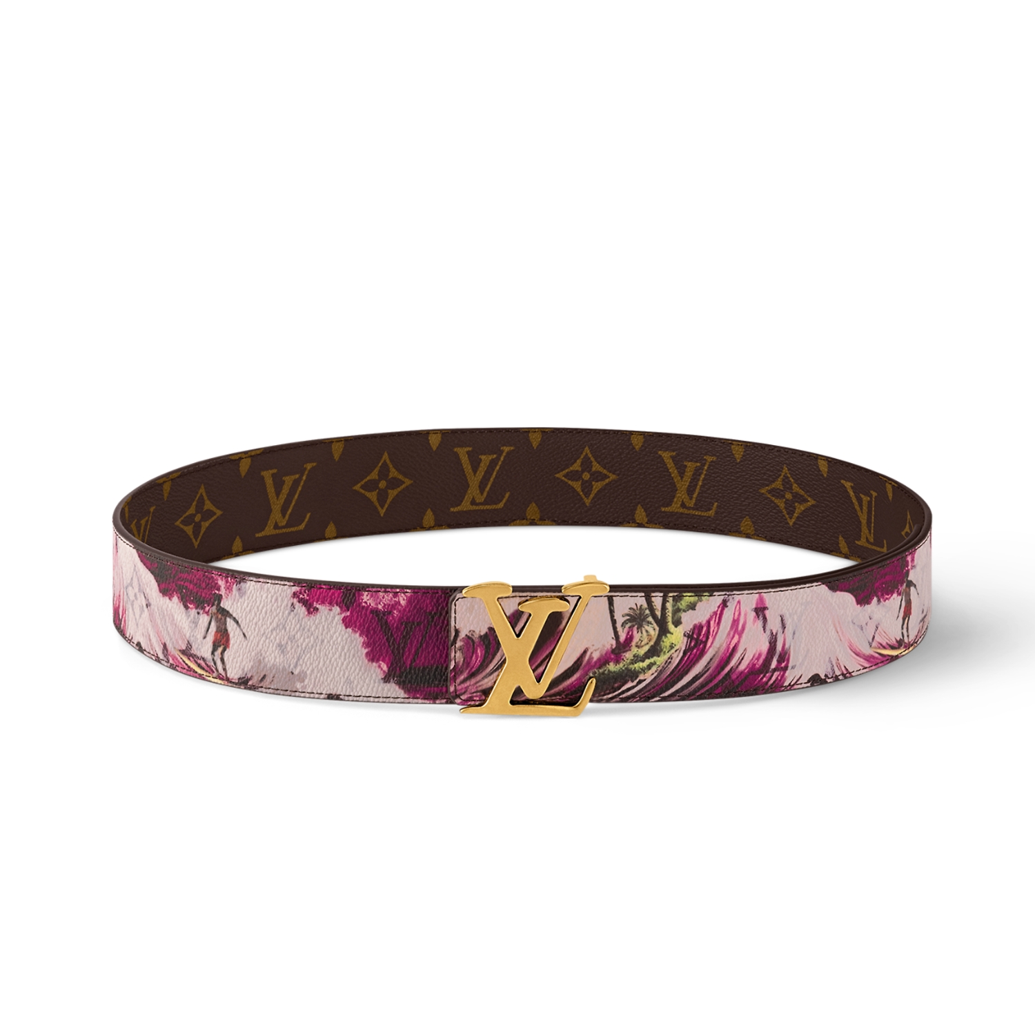 L0vis Vvtt0n Tag 40mm Reversible Belt Purple For Men M8639U