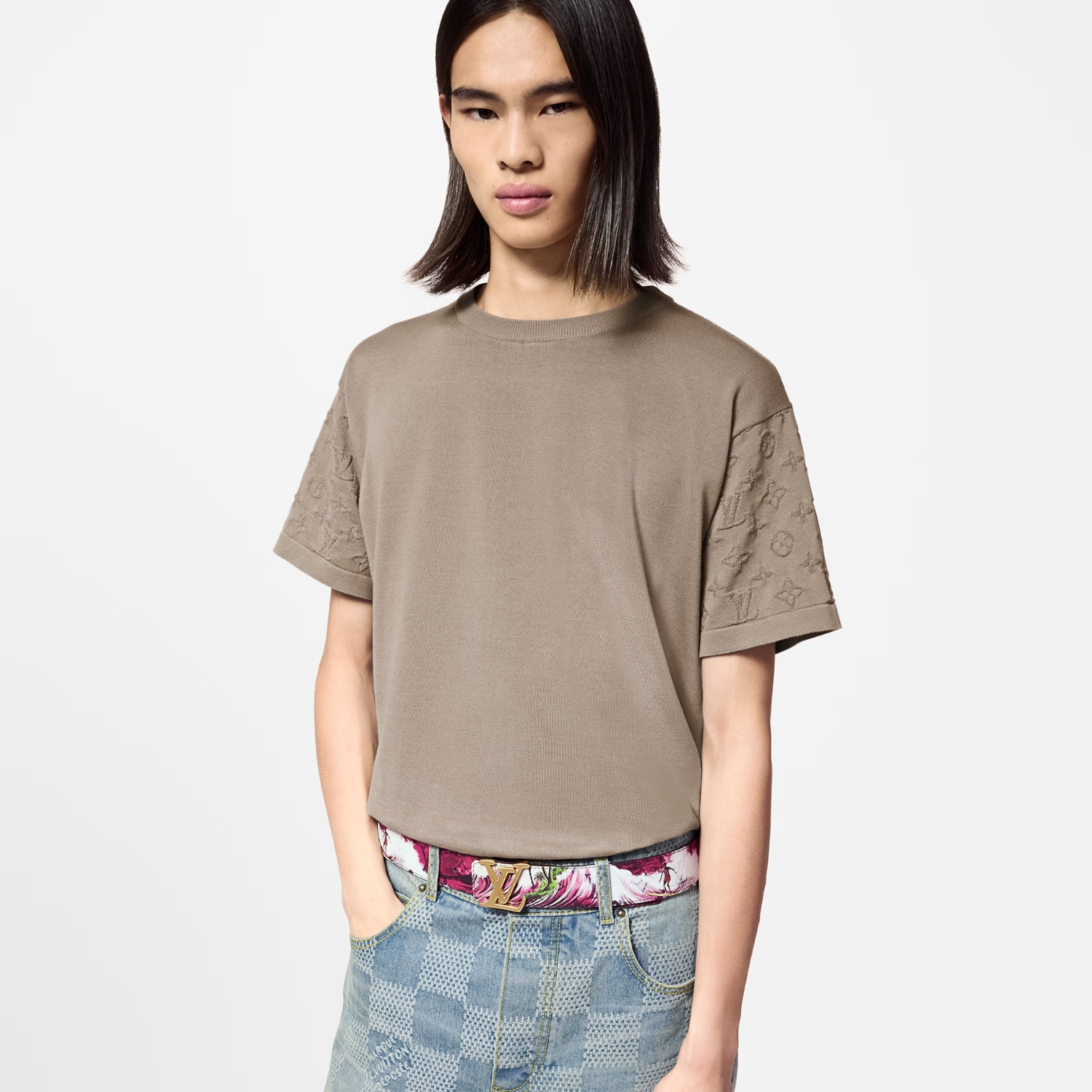 L0vis Vvtt0n Tag 40mm Reversible Belt Purple For Men M8639U