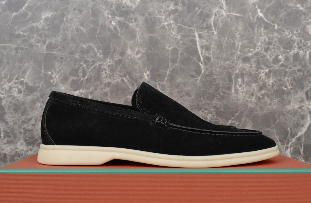 L0r0 P1ana Summer Walk Loafers Black For Men FAE8124