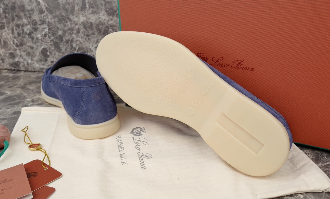 L0r0 P1ana Summer Walk Loafers Blue For Men FAE8124