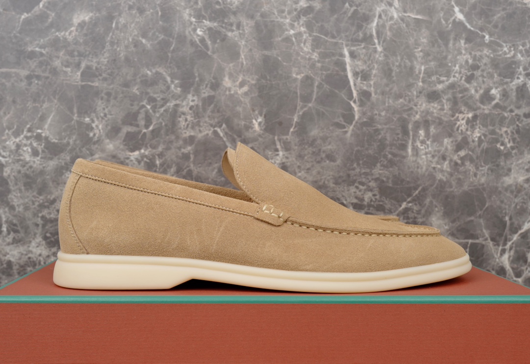 L0r0 P1ana Summer Walk Loafers Light Wood Smoke For Men FAE8124_H755