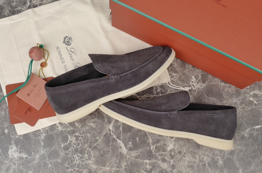 L0r0 P1ana Summer Walk Loafers Caviar For Men FAE8124_MB97