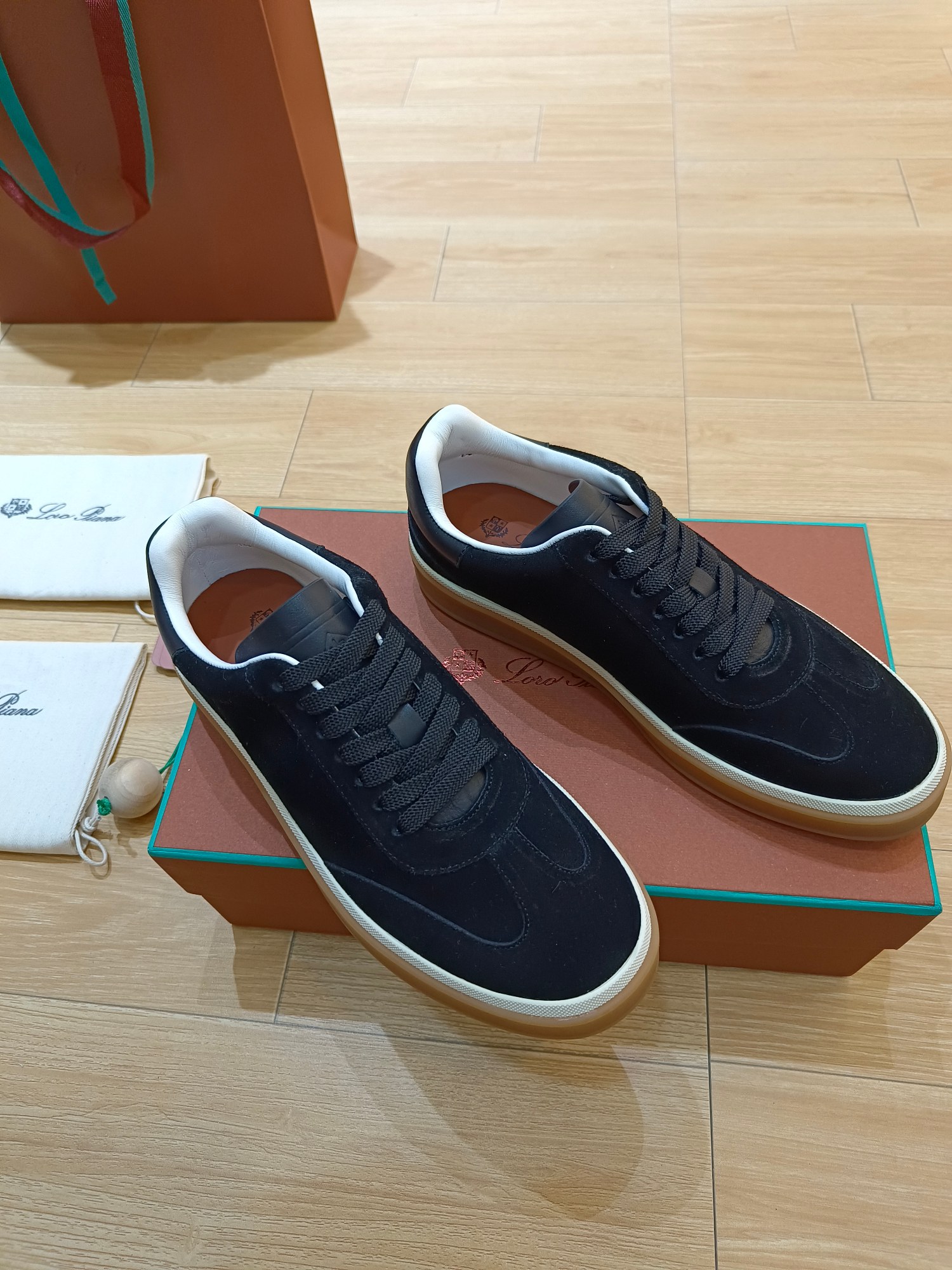 L0r0 P1ana Tennis Walk Sneakers Navy Blue For Men FAN8505