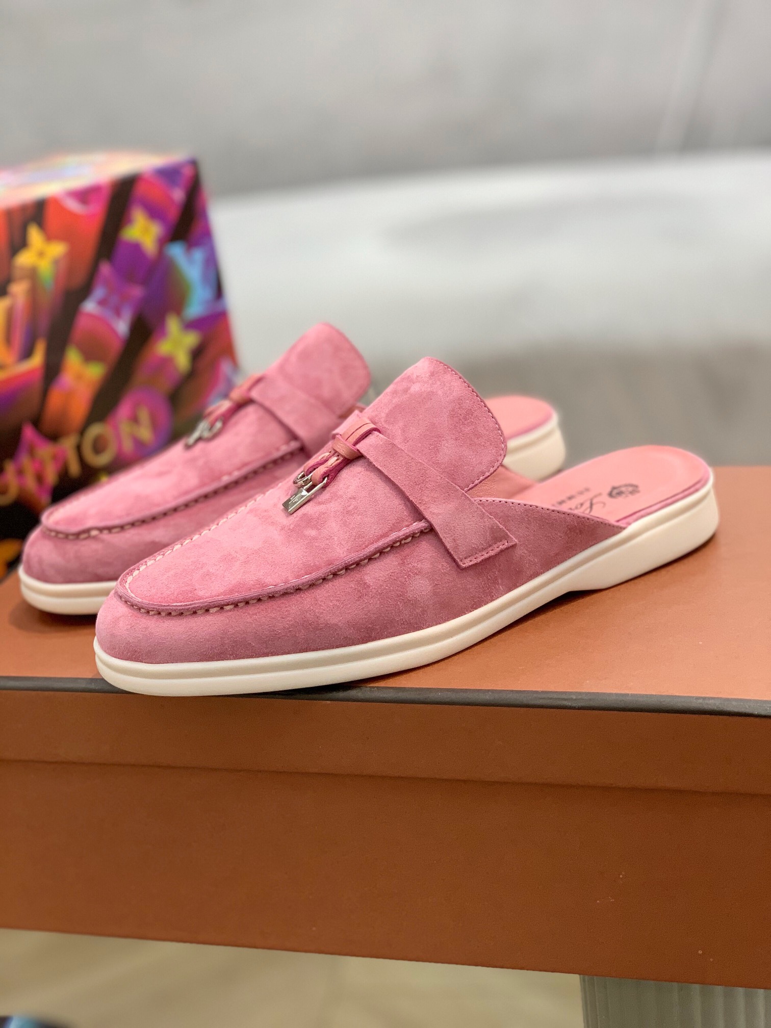 L0r0 P1ana Babouche Charms Walk Loafers Wild Mauve For Women – FAI1543 30F4