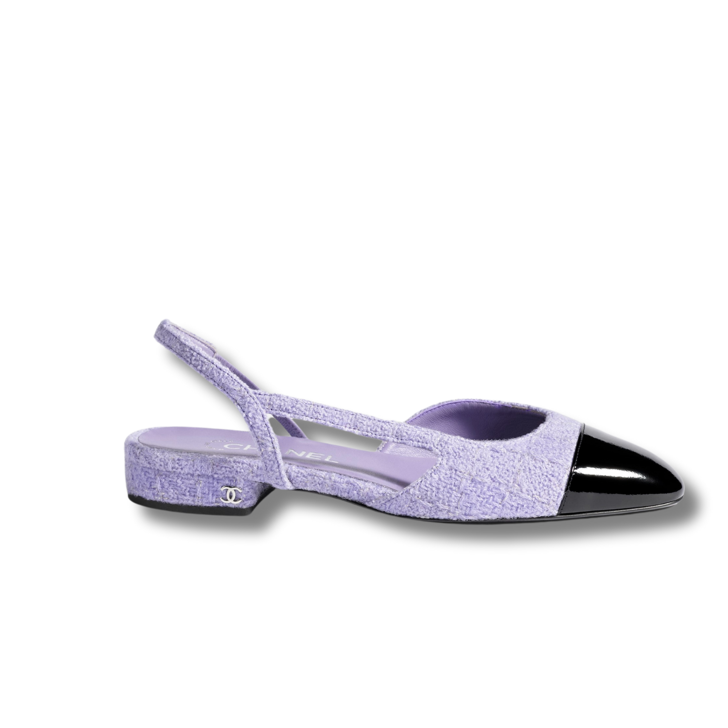 Ch**el Slingbacks Sandals Lilac And Black For Women G31319 B17157 NZ562
